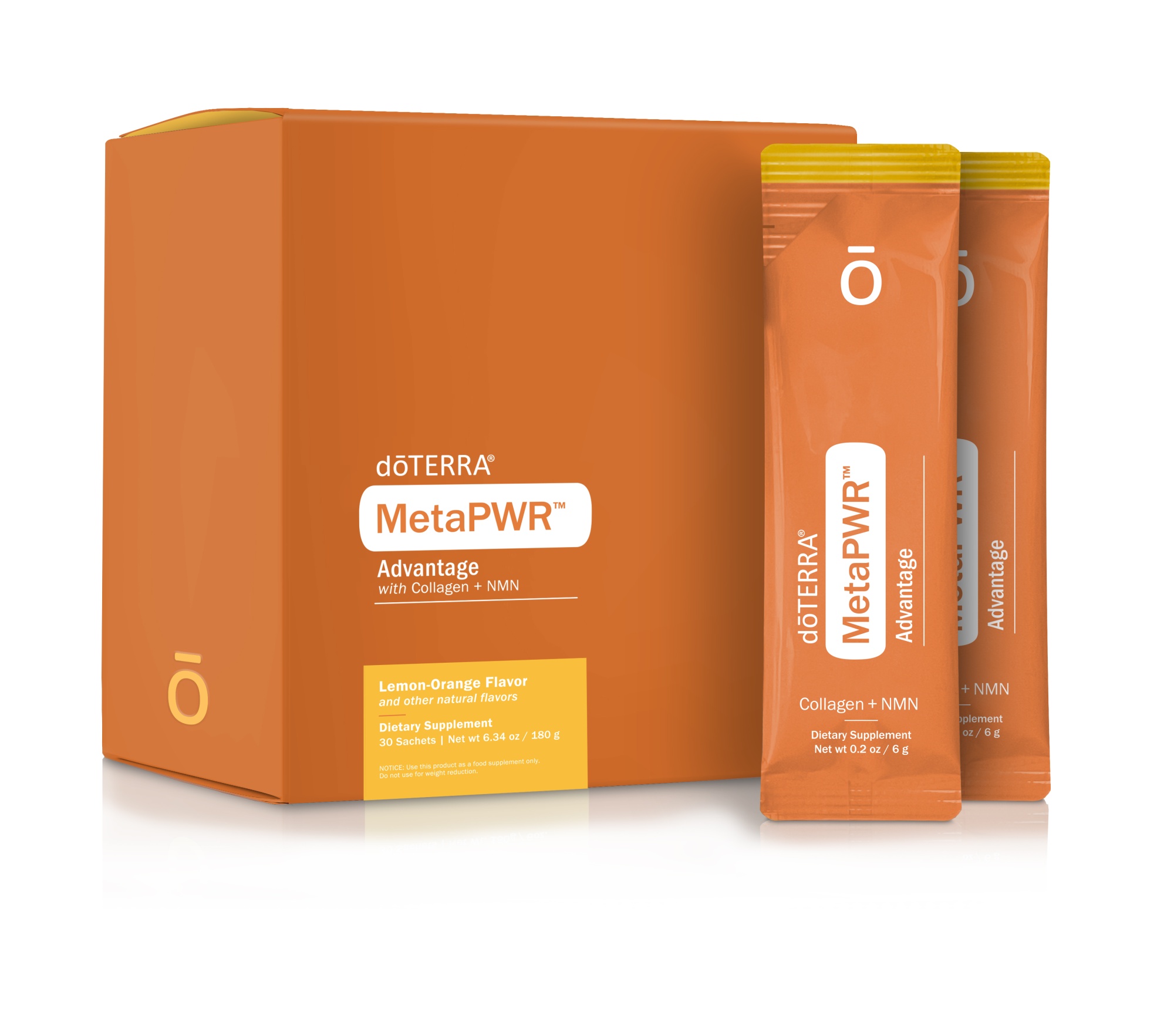 doTERRA MetaPWR Advantage (лимонно-апельсиновый) с коллагеном + NMN, 30 саше