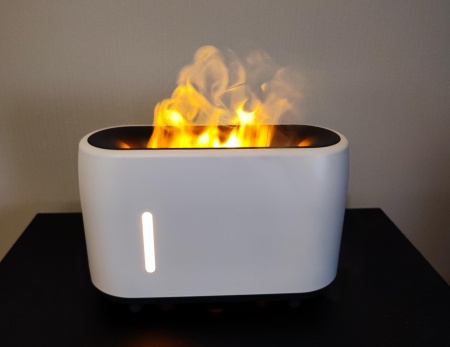 Картинка Диффузор ПЛАМЯ (Flame Aroma Diffuser) для эфирных масел белый от магазина IQ-Robot